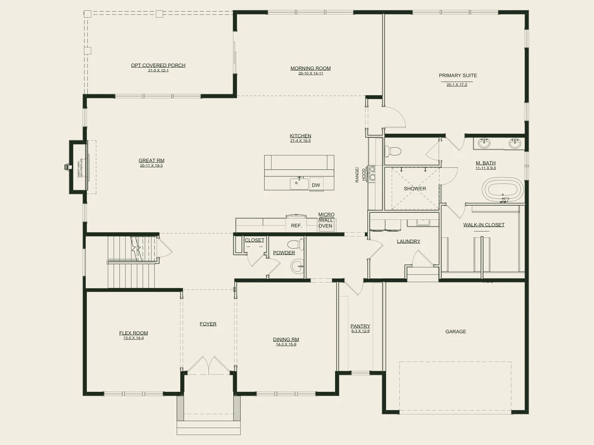 The Coventry main level floor plan